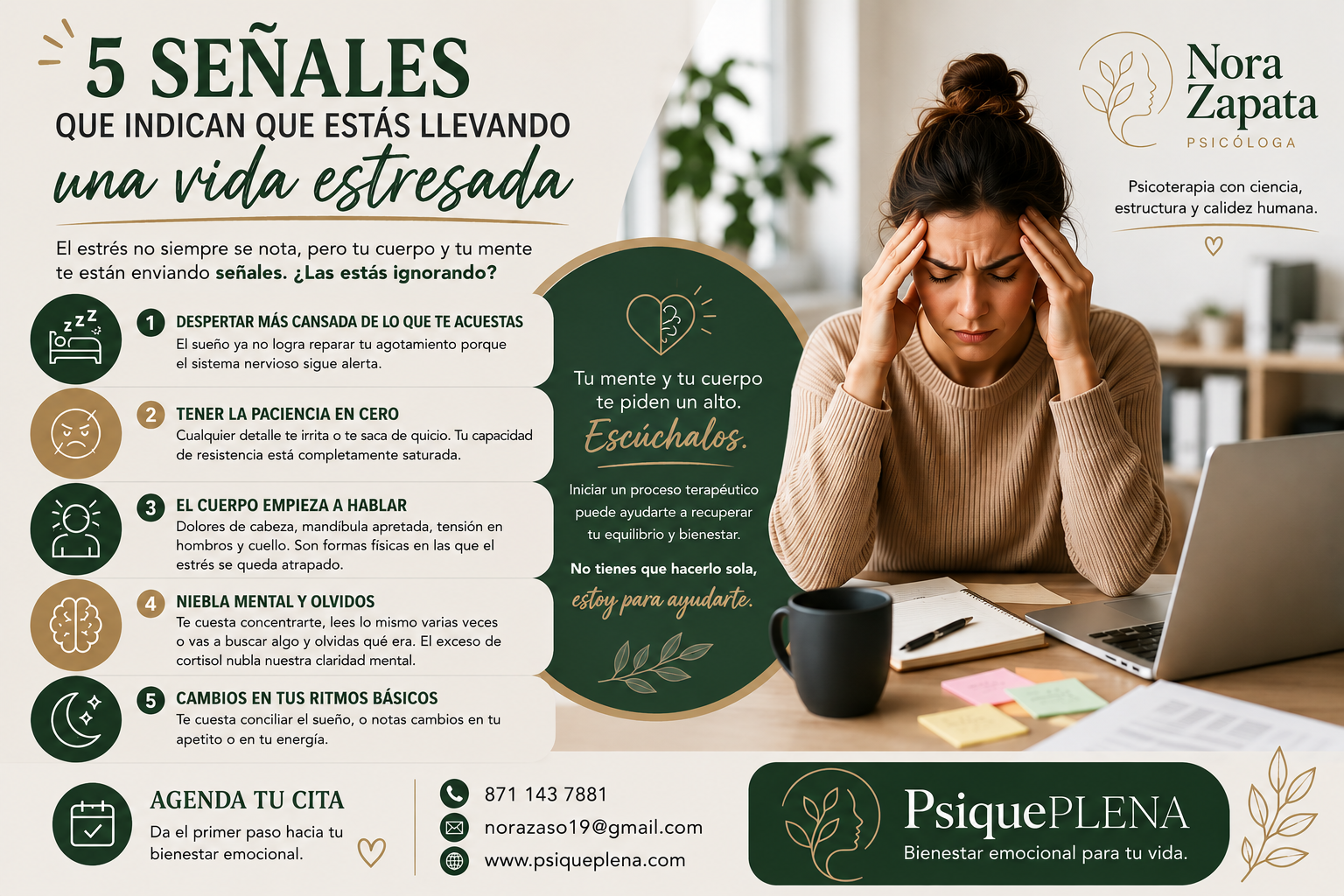 5 señales que indican que estás llevando una vida estresada.