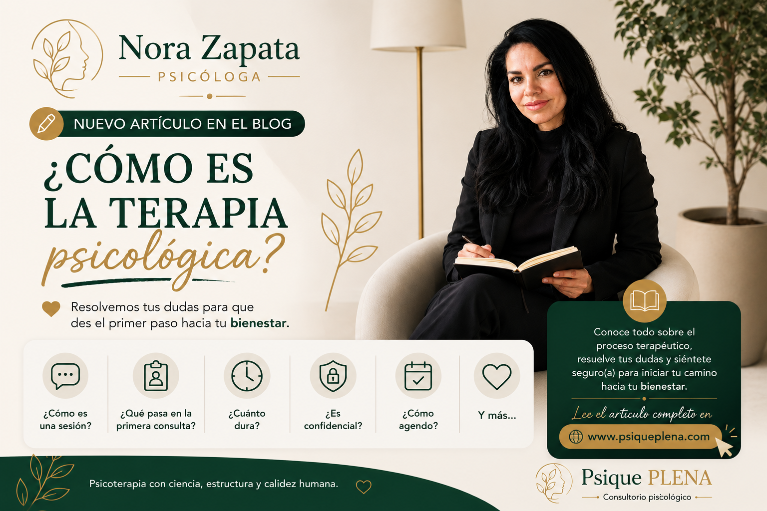 ¿Cómo es una terapia psicológica en Psique PLENA? Tu bienestar comienza con el primer paso